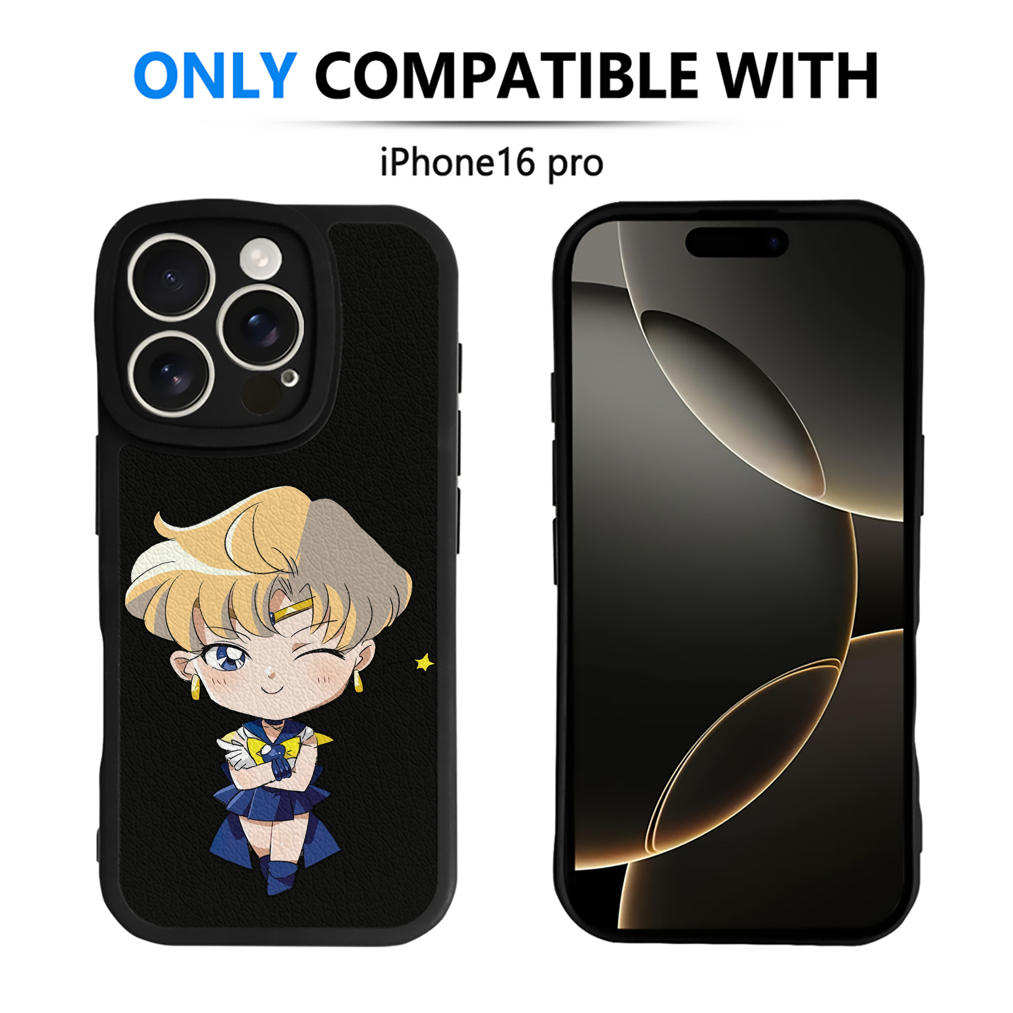 （画像用） 美少女戦士セーラームーン 天王はるか Sailor Moon Tenoh Haruka 【iPhone 16シリーズ対応】シリコンスマホケース（レザー調） 材質：シリコン